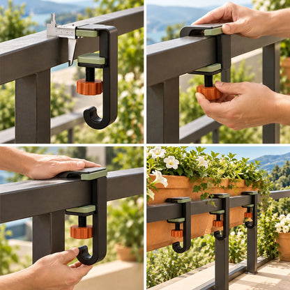 Balcony Railing Planter Hook Set — function detail