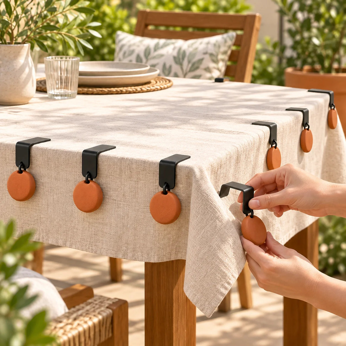 Patio Tablecloth Weight Clip Set — function detail